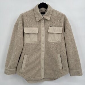 Dravus Women's Cream Tempest Sherpa Button-Up Jacket Size M Natural BNWT